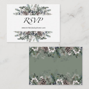 RSVP Online Winter Baby Shower Enclosure Card