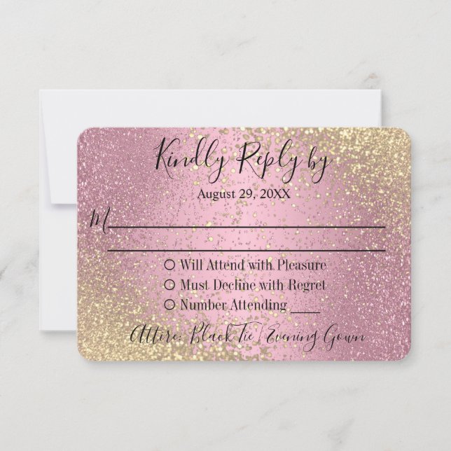 RSVP - Parties scintillant rose et or (Devant)