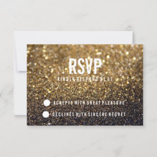 RSVP Party Invite Gold Lit Nite Fab