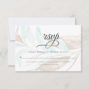 RSVP Pastel Watercolor Mint Peach Foliage