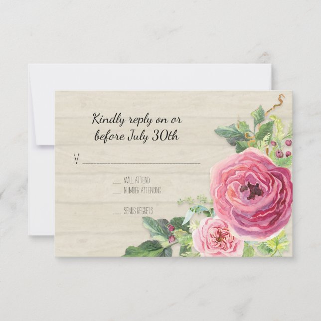 RSVP Peony Rose Rustique Country Farm Bois BOHO (Devant)