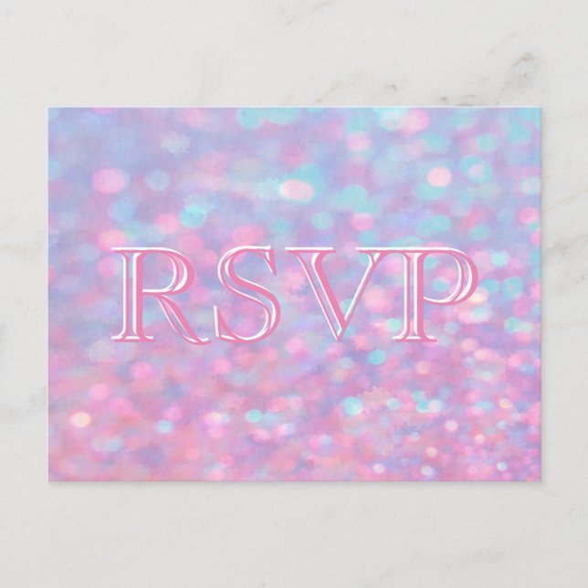 RSVP | Pink Bokeh Lights Invitation Postcard (Front)