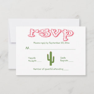 RSVP Pink & Green Cactus Wedding Response Party