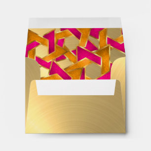 RSVP Pink Orange Star of David Envelope