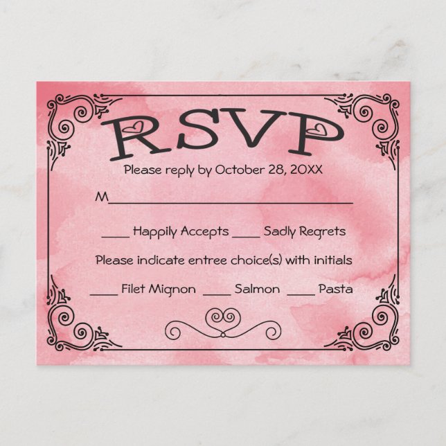 RSVP Pink & White Heart Hands Of Love - Menu (Devant)