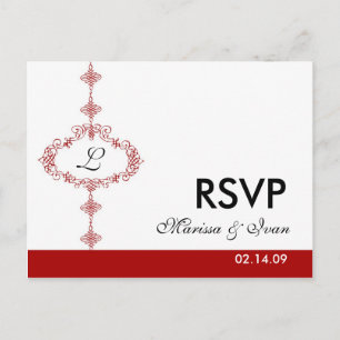 RSVP post card, Monogram Invitation Postcard