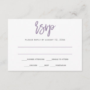RSVP Postcard   Brush Calligraphy (Lavender)