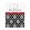 RSVP Postcard with Monogram Damask for Weddings