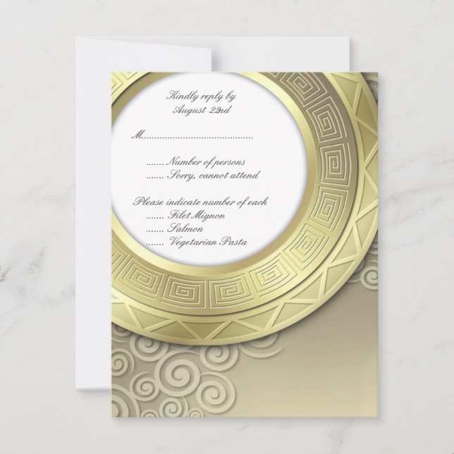 RSVP pour l'invitation de dîner de réception (Devant)