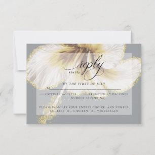 RSVP pour mariage Fleur d'Hibiscus jaune