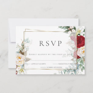 RSVP pour mariage   Floral de Bourgogne et de pivo