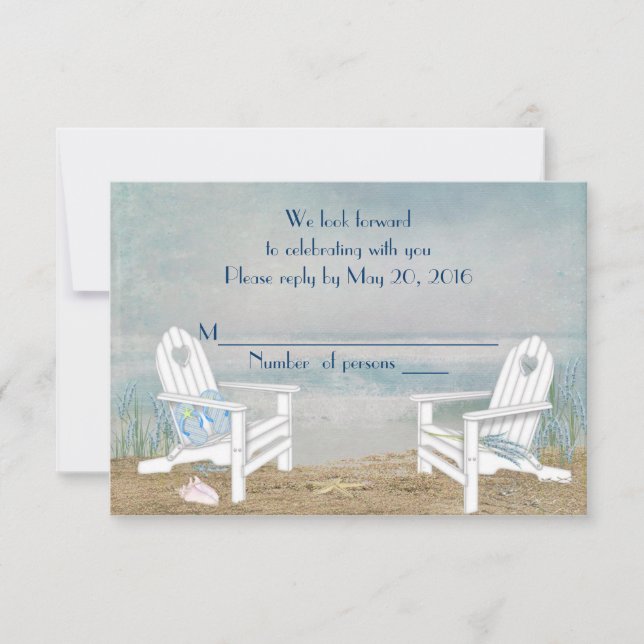 RSVP pour un mariage sur la plage (Devant)