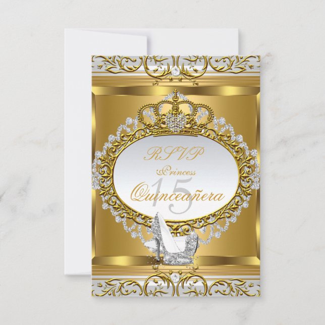 RSVP Princess Quinceanera Elite Gold Shoe 2 (Front)