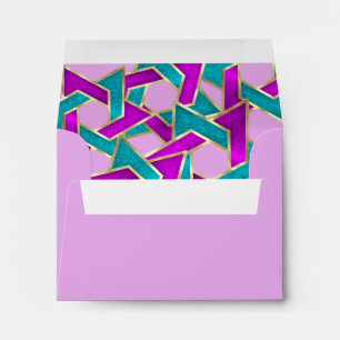 RSVP Purple Turquoise Star de David Gold Enveloppe