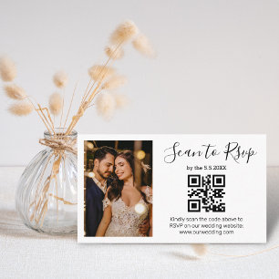  rsvp qr code minimalist chic wedding photo   enclosure card