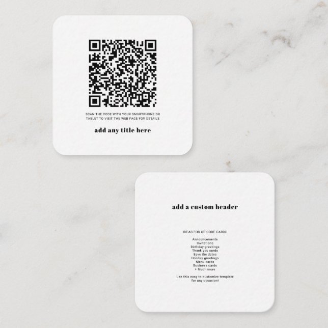 RSVP QR Code Modern Modern Any Occasion Card (Front/Back)