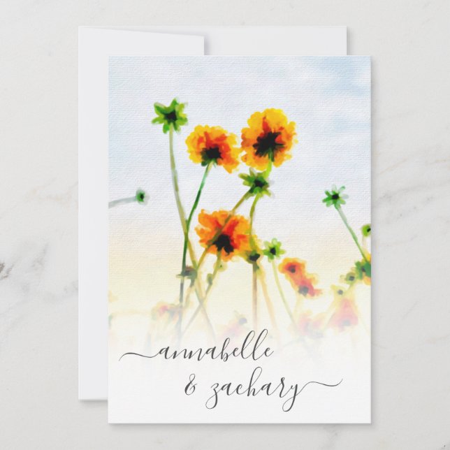 *~* RSVP - QR Red Orange Poppy FLORAL Wedding Invi Invitation (Front)