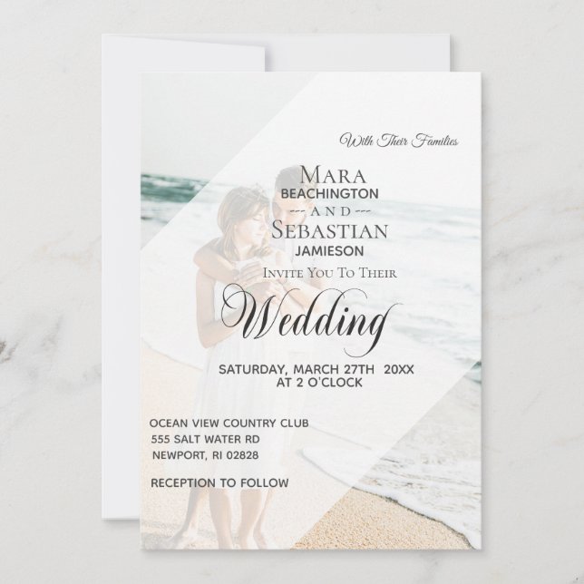 *~* RSVP QR save $$$ Photo  Wedding Invitation (Front)