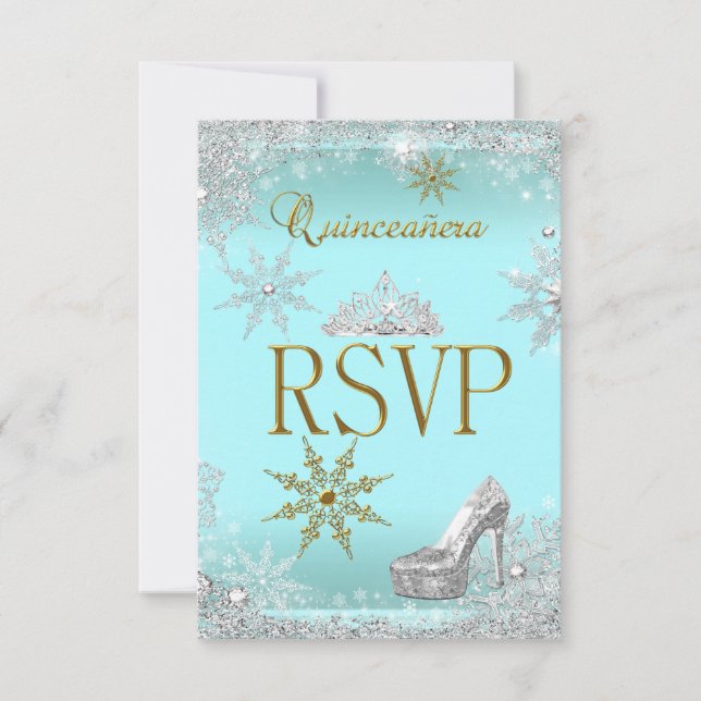 RSVP Quinceanera 15 Silver Teal Gold Elite (Front)