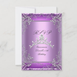 RSVP Quinceanera 15e anniversaire fête violet