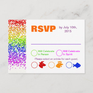 RSVP Rainbow Wedding Fun And Modern Invitation