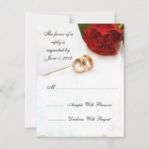 RSVP red roses wedding invites