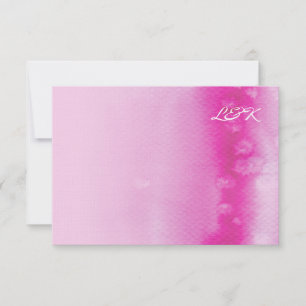 RSVP REPLY CARD ombre watercolor fuschia pink