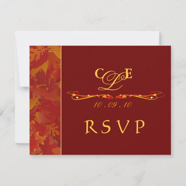 RSVP Reply Cards - Autumn Wedding Invitations (Front)