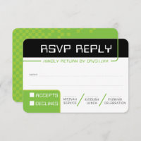 RSVP REPLY RESPONSE 2 modern gamer black green