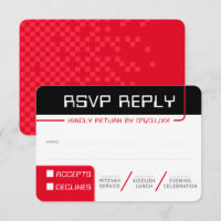 RSVP REPLY RESPONSE 2 modern gamer black red