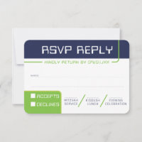 RSVP REPLY RESPONSE 2 modern gamer navy neon green