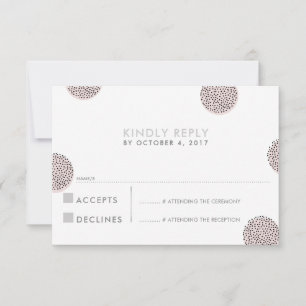 RSVP REPLY RESPONSE chic minimalist mini dot pink