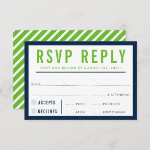 RSVP REPLY RESPONSE modern bold green navy