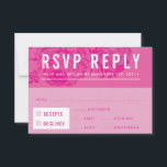 RSVP REPLY RESPONSE modern elegant floral pink<br><div class="desc">by kat massard >>> https://linktr.ee/simplysweetpaperie <<< A fun coloured, bold type design for your RSVP REPLY CARDS - to match your main invitations. Love the design, but would like to see some changes - another colour scheme, product, add a photo or adapted for a different occasion - no worries simply...</div>