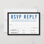RSVP REPLY RESPONSE simple modern black royal blue<br><div class="desc">by kat massard >>> https://linktr.ee/simplysweetpaperie <<< A bold type design for your RSVP REPLY CARDS - to match your main invitations. Love the design, but would like to see some changes - another colour scheme, product, add a photo or adapted for a different occasion - no worries simply contact me,...</div>