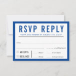 RSVP REPLY RESPONSE simple modern bold royal blue<br><div class="desc">by kat massard >>> https://linktr.ee/simplysweetpaperie <<< A bold type design for your RSVP REPLY CARDS - to match your main invitations. Love the design, but would like to see some changes - another colour scheme, product, add a photo or adapted for a different occasion - no worries simply contact me,...</div>