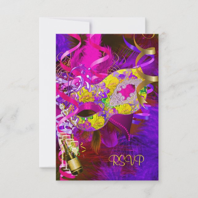 RSVP Répondre aux Masques Champagne Jaune (Devant)