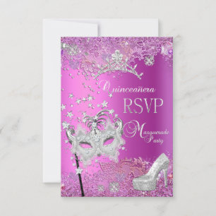 RSVP Répondre Masquerade Quinceanera 15ème Parti r