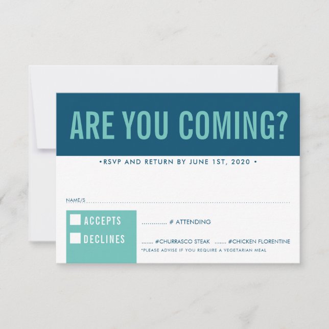 RSVP RÉPONSE fun bold block dark blue ment (Devant)