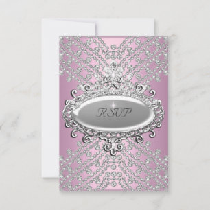 RSVP Réponse Partie Rose Diamant Blanc