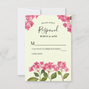 RSVP Respond Watercolor Pink Hydrangea Lacecaps