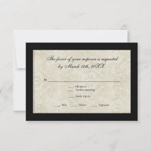 RSVP Response, Black n White Circle Damask