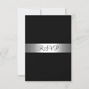 RSVP Response Card Black Silver All Events