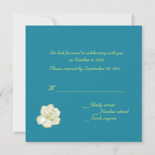 RSVP, response card, gardenia and polka dots Invitation