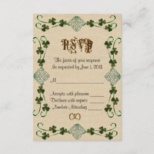 RSVP response card Irish Unity knot