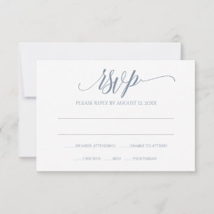 RSVP Response Card   Luxe Calligraphy (Dusty Blue)