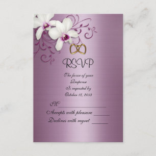 RSVP response card white orchids