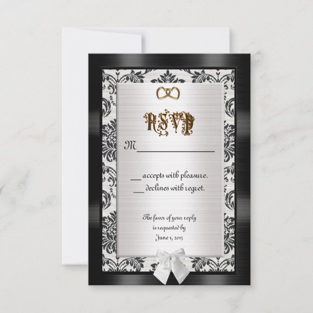 RSVP response cards black and white (Front)