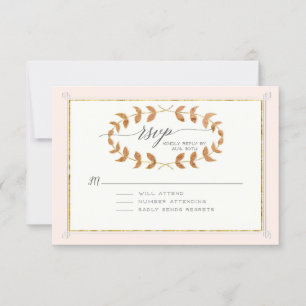 RSVP Response Copper Rose Gold Laurel Leaf Wreath