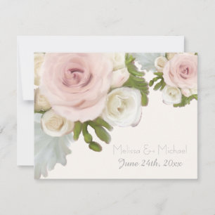 RSVP Response Floral Wedding Rose Succulent Leaf